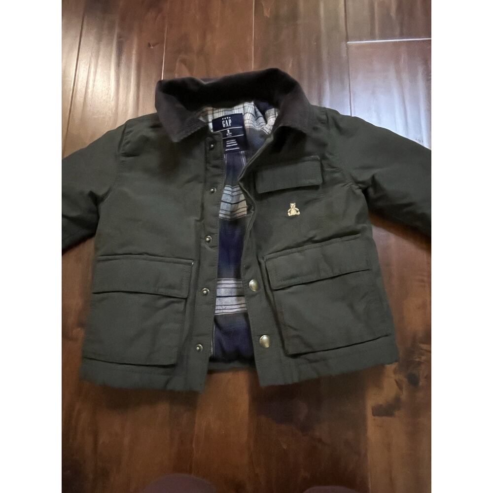 Baby Gap Boys Jacket Army Green Size 2 Toddler Utility /Winter